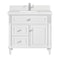 James Martin Vanities 36'' Single Vanity, Bright White w/ Single Hole 3 CM White Zeus Quartz Top & Backsplash 424-V36-BW-1WZ - alternate 1